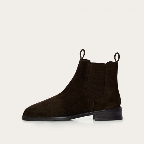 Negew Chelsea Boots, dark chocolate velvet